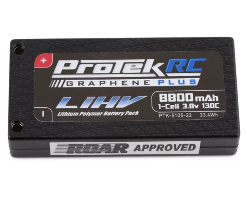 ProTek RC 1S 130C Low IR Si-Graphene + HV LiPo Battery (3.8V/8800mAh) w/4mm Connectors (ROAR Approved) 1 ProTek RC 1S 130C Low IR Si-Graphene + HV LiPo Battery (3.8V/8800mAh) w/4mm Connectors (ROAR Approved) -ProTek RC Sales ptk 5105 22