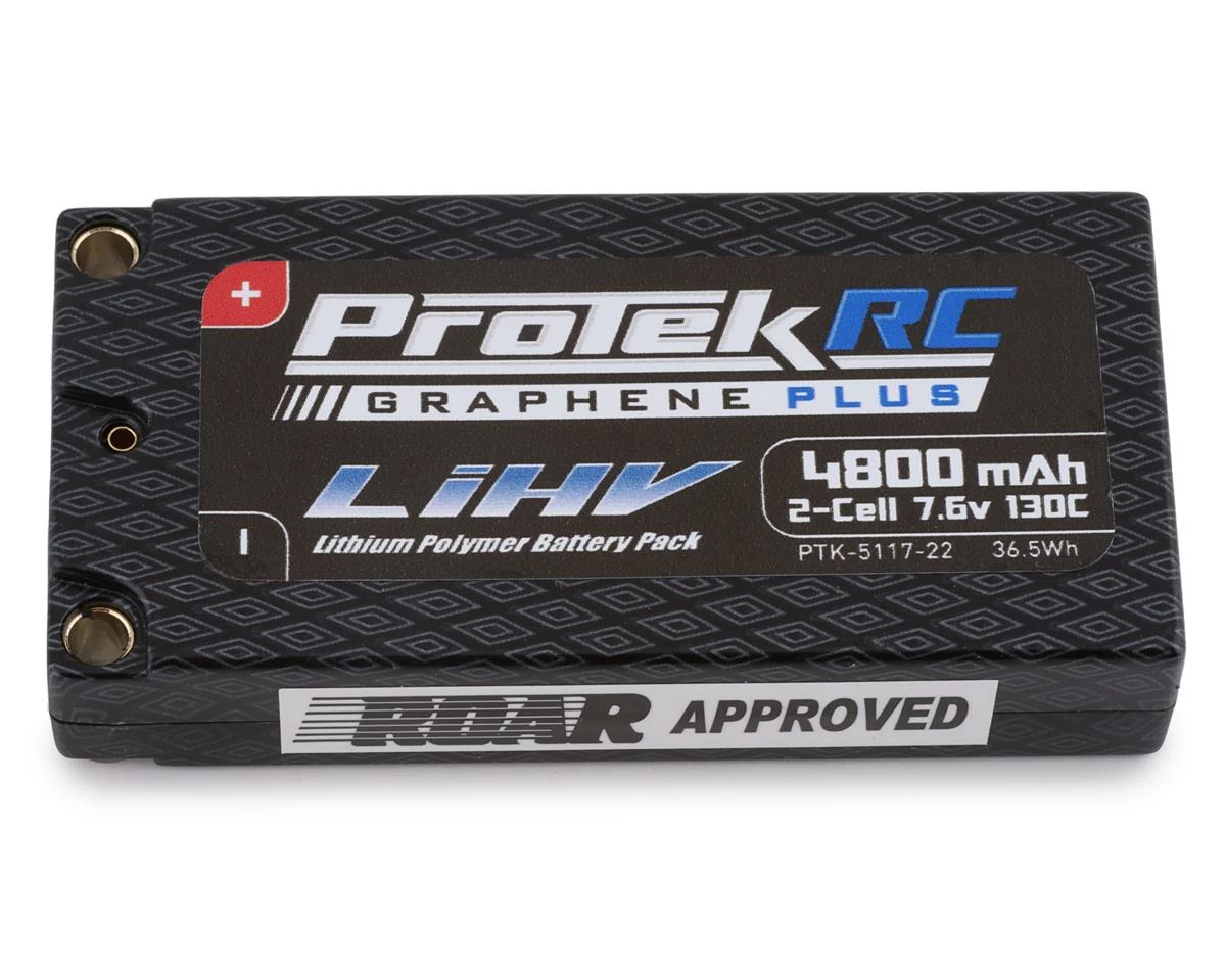 ProTek RC 2S 130C Low IR Si-Graphene + HV LCG Shorty LiPo Battery (7.6V/4800mAh) w/5mm Connectors (ROAR Approved) 3 ProTek RC 2S 130C Low IR Si-Graphene + HV LCG Shorty LiPo Battery (7.6V/4800mAh) w/5mm Connectors (ROAR Approved)