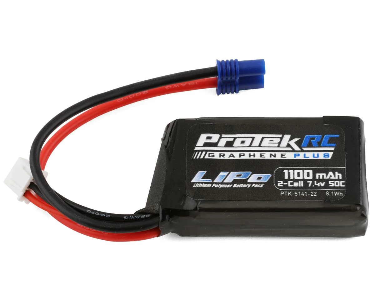 ProTek RC 2S 50C 1100mAh Losi Mini T/B & JRX2 LiPo Battery w/EC2 Connector 3 ProTek RC 2S 50C 1100mAh Losi Mini T/B & JRX2 LiPo Battery w/EC2 Connector