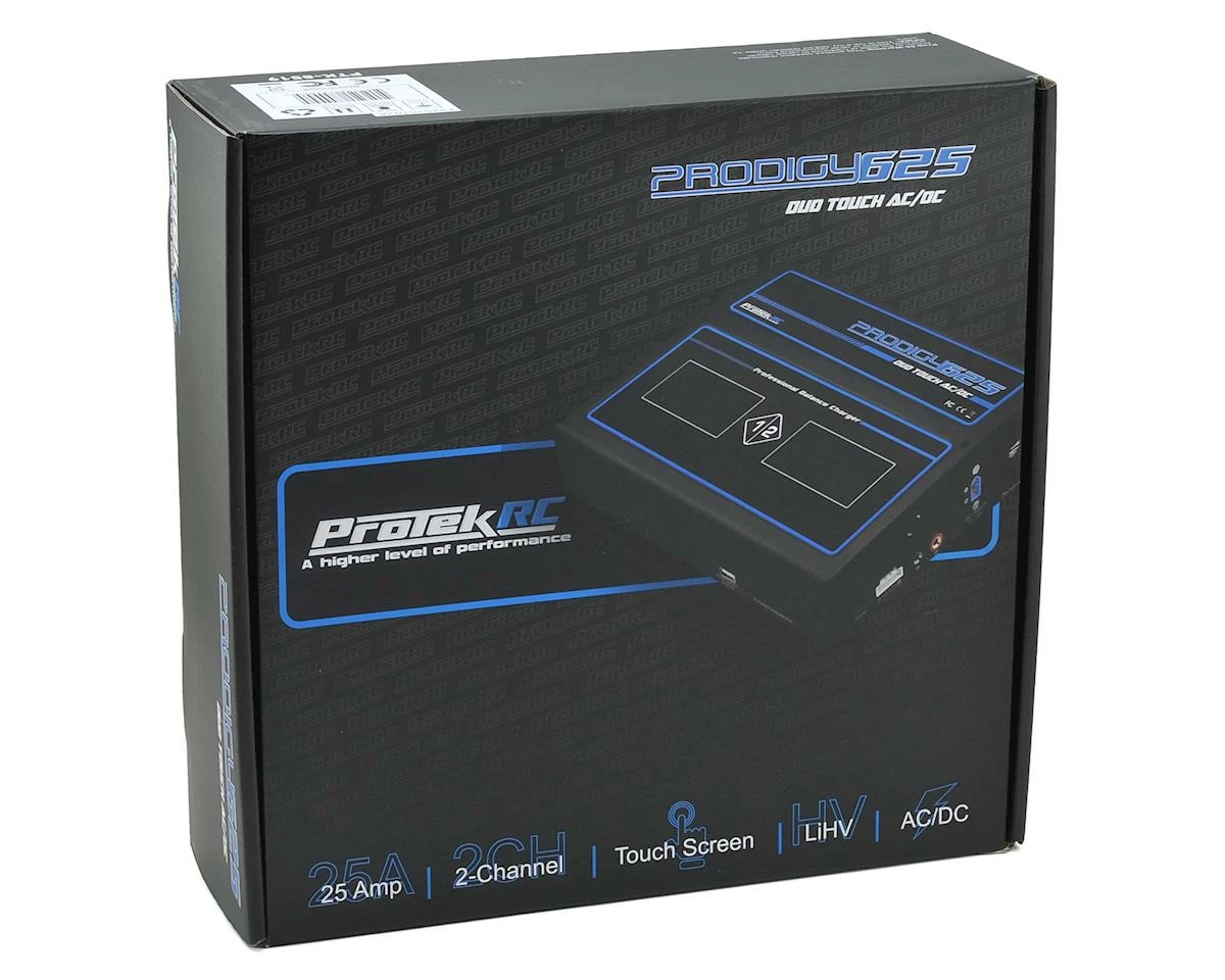 ProTek RC "Prodigy 625 DUO Touch AC" LiHV/LiPo AC/DC Battery Charger (6S/25A/200W x 2) 7 ProTek RC "Prodigy 625 DUO Touch AC" LiHV/LiPo AC/DC Battery Charger (6S/25A/200W x 2) - Image 5